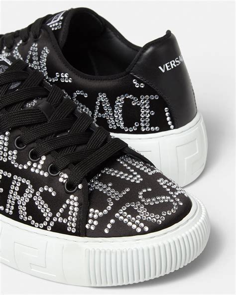 crystal versace allover greca sneakers|Versace la greca low top.